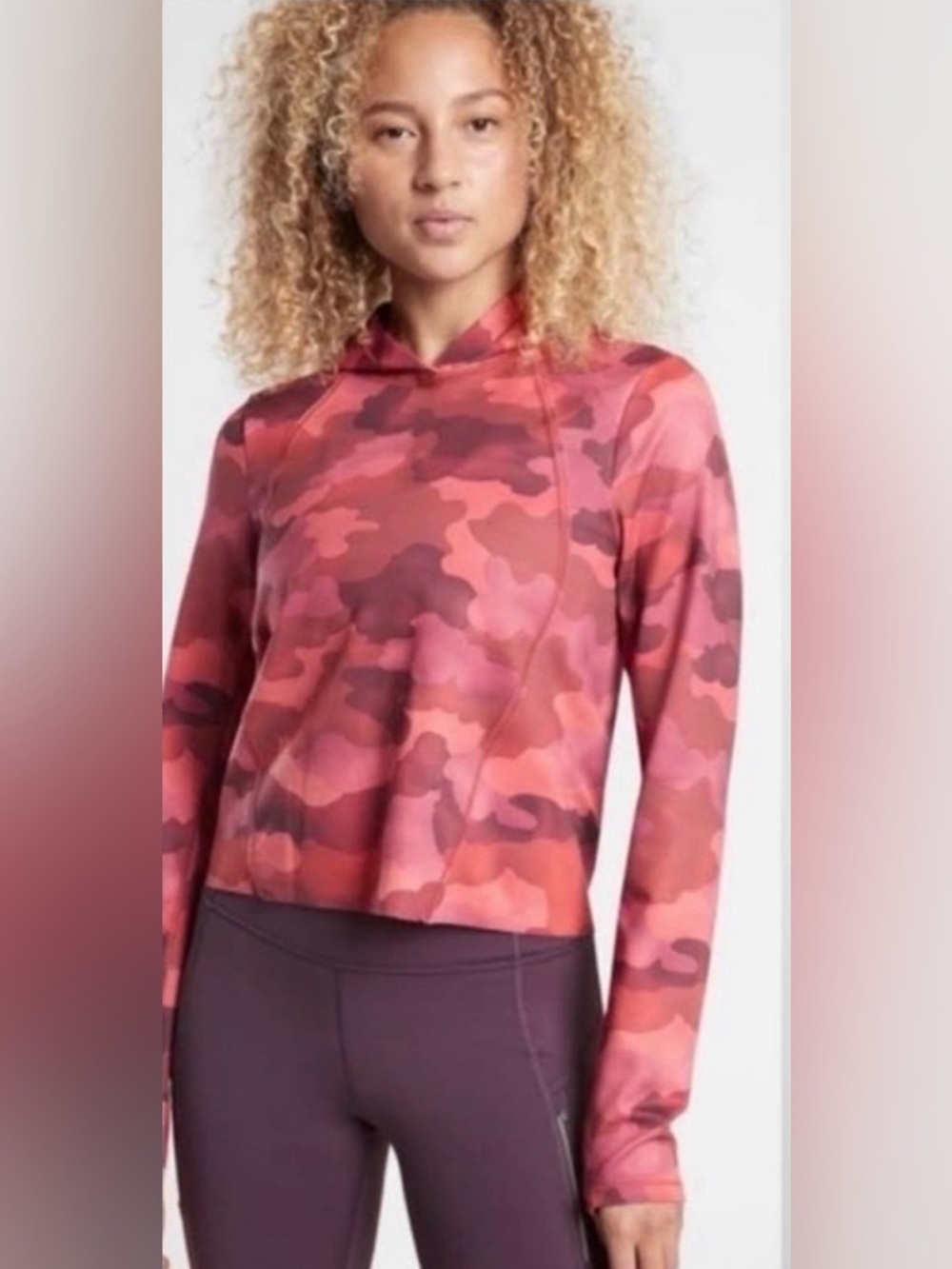 Athleta Pinnacle Red Camo Hoodie Medium